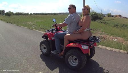 NudeChrissy - Mallorca Quad Ride Naked Two Up HD Video